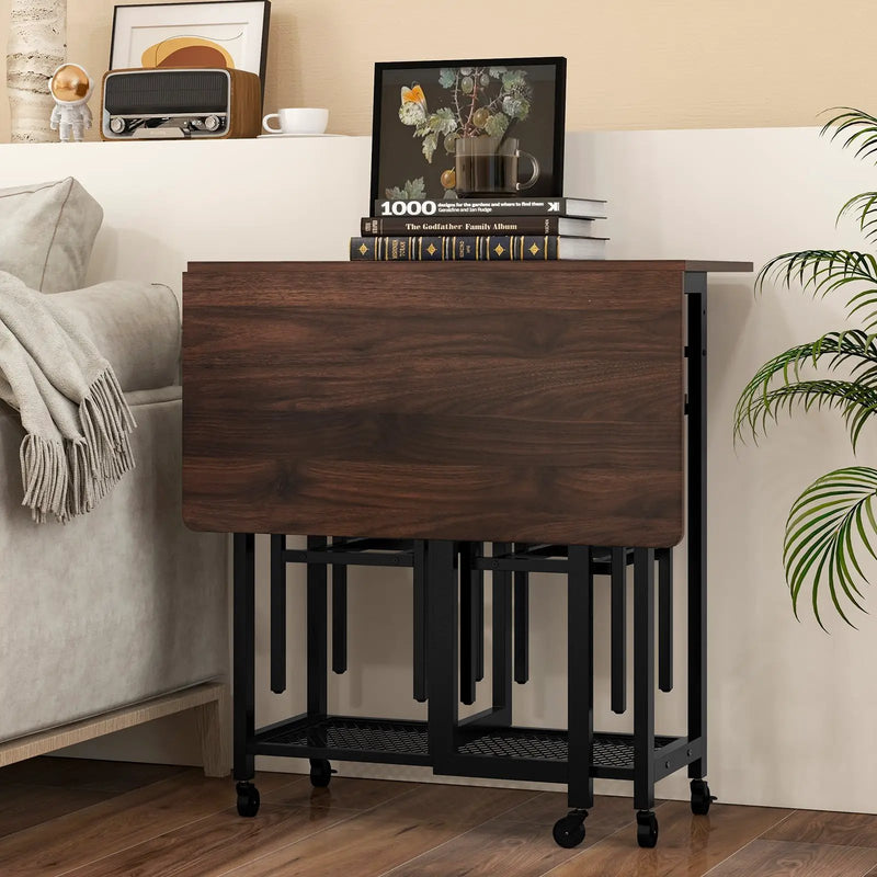 3 Piece Dining Table Set with 6-Bottle Wine Rack by DirectDeals