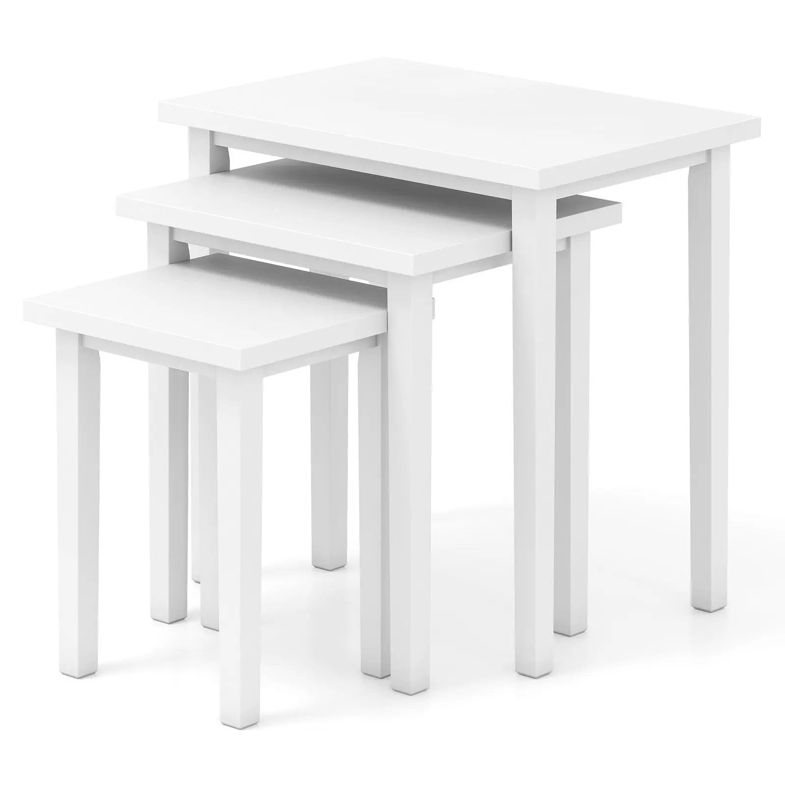3-Piece Farmhouse Rectangle Side Table Set for Living Room by DirectDeals