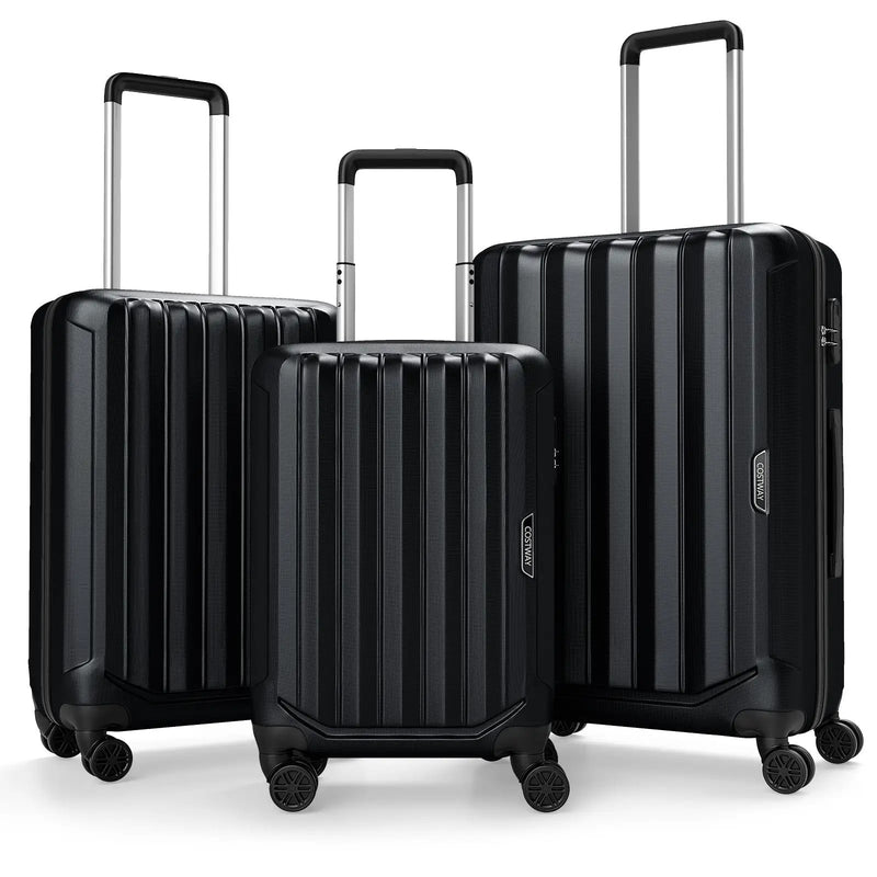 3-Piece Hardside Luggage Set (20/24/28 Inch) Lightweight with 3-Digital Lock by DirectDeals
