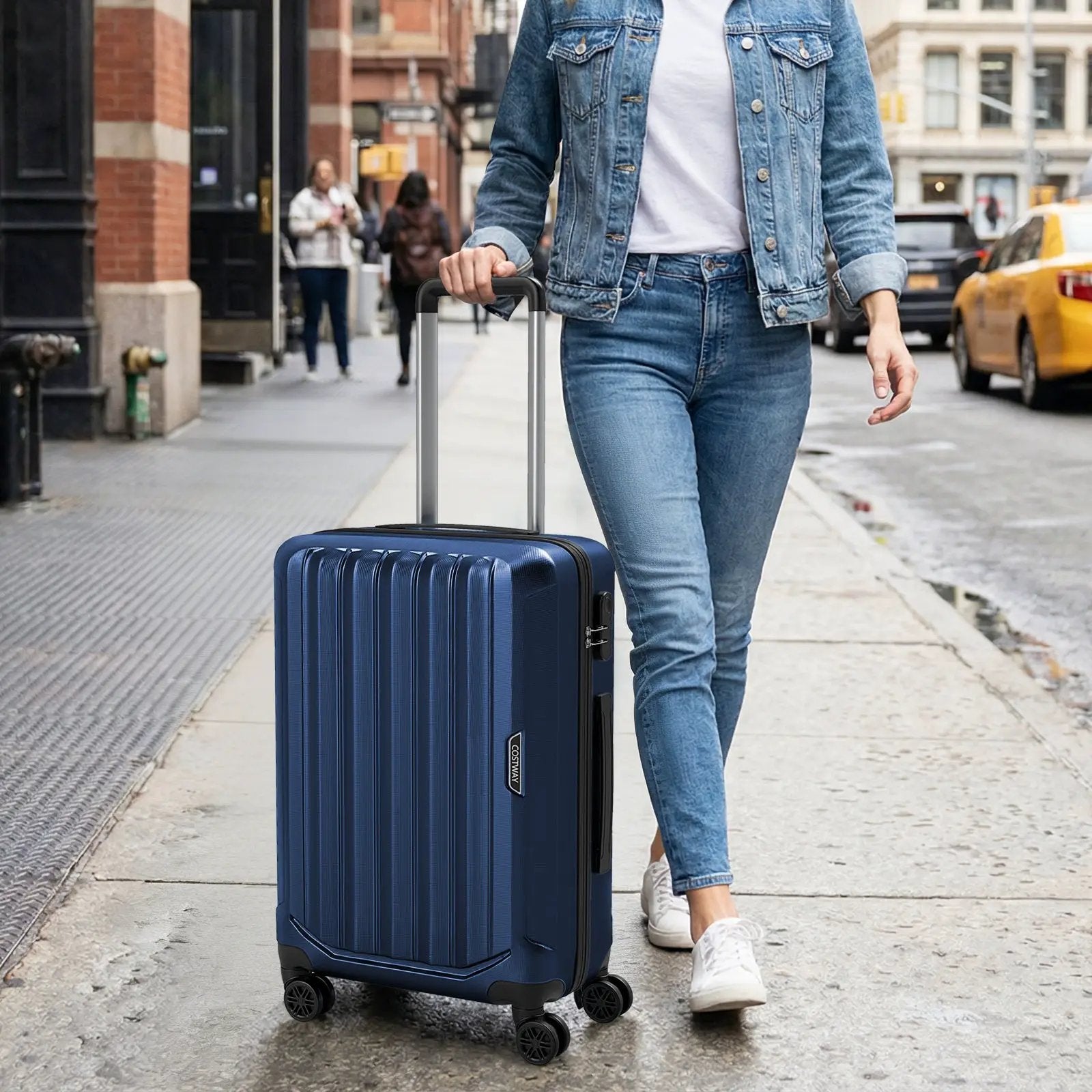 3-Piece Hardside Luggage Set (20/24/28 Inch) Lightweight with 3-Digital Lock by DirectDeals