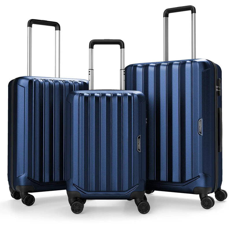 3-Piece Hardside Luggage Set (20/24/28 Inch) Lightweight with 3-Digital Lock by DirectDeals