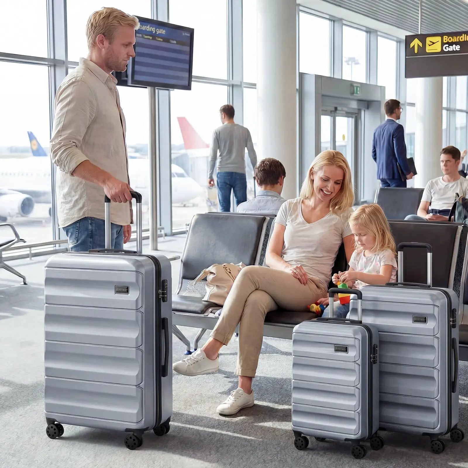3-Piece Hardside Luggage Set 20/24/28 Inch Lightweight Hardside Suitcases by DirectDeals