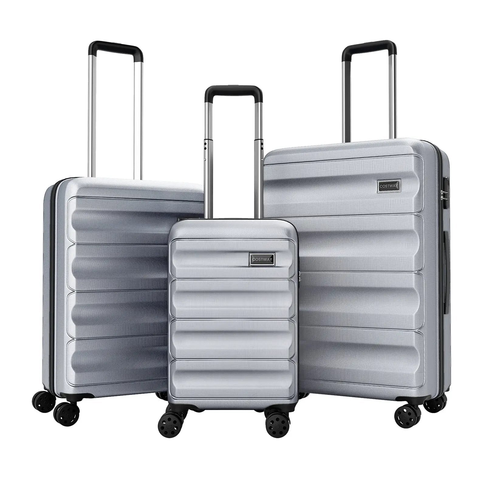 3-Piece Hardside Luggage Set 20/24/28 Inch Lightweight Hardside Suitcases by DirectDeals