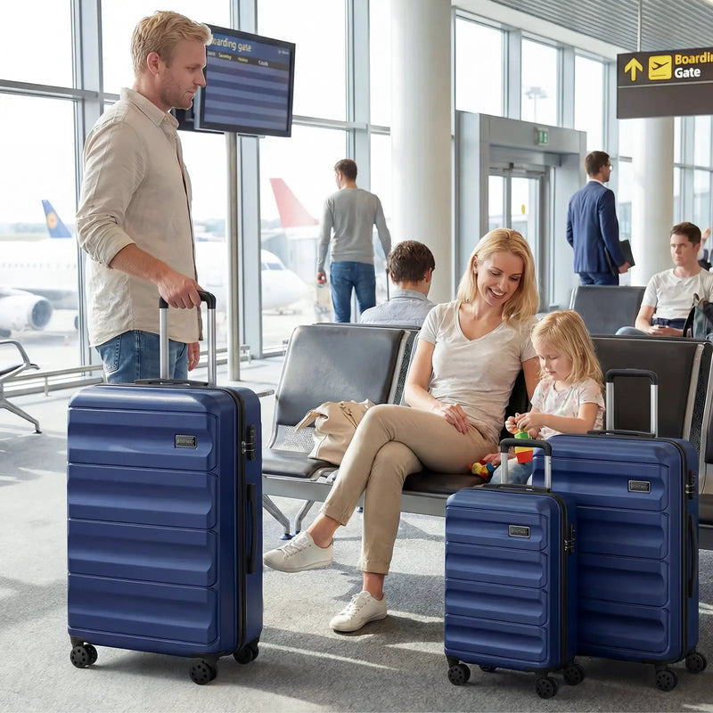 3-Piece Hardside Luggage Set 20/24/28 Inch Lightweight Hardside Suitcases by DirectDeals