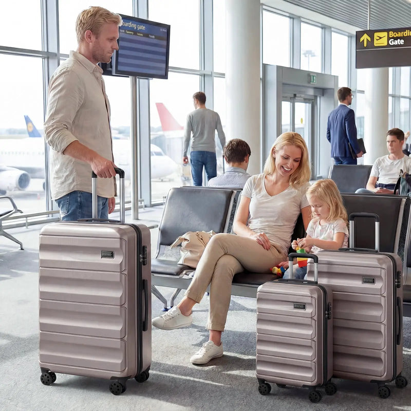 3-Piece Hardside Luggage Set 20/24/28 Inch Lightweight Hardside Suitcases by DirectDeals