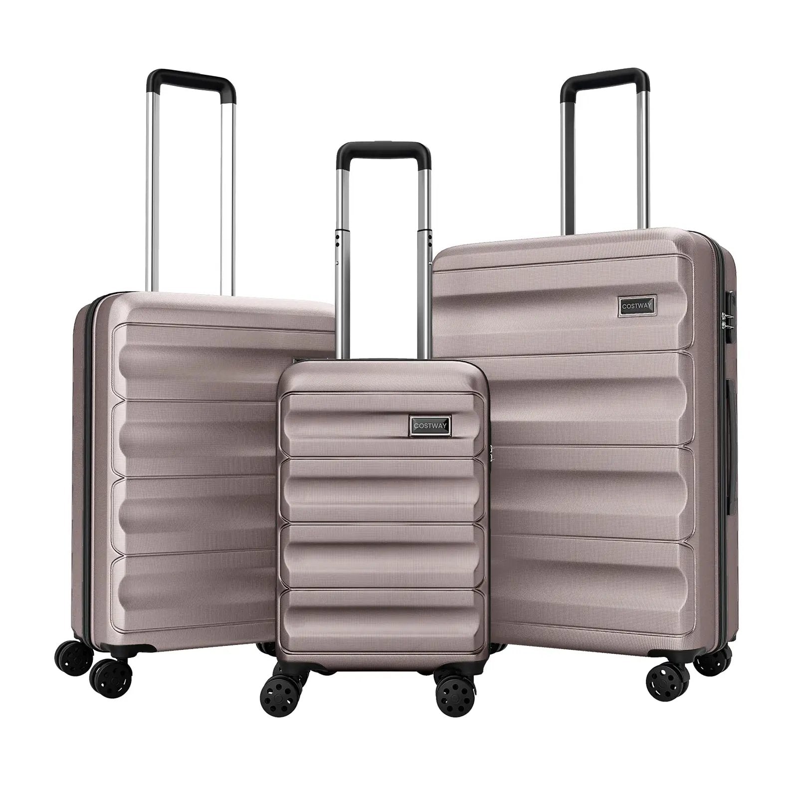3-Piece Hardside Luggage Set 20/24/28 Inch Lightweight Hardside Suitcases by DirectDeals