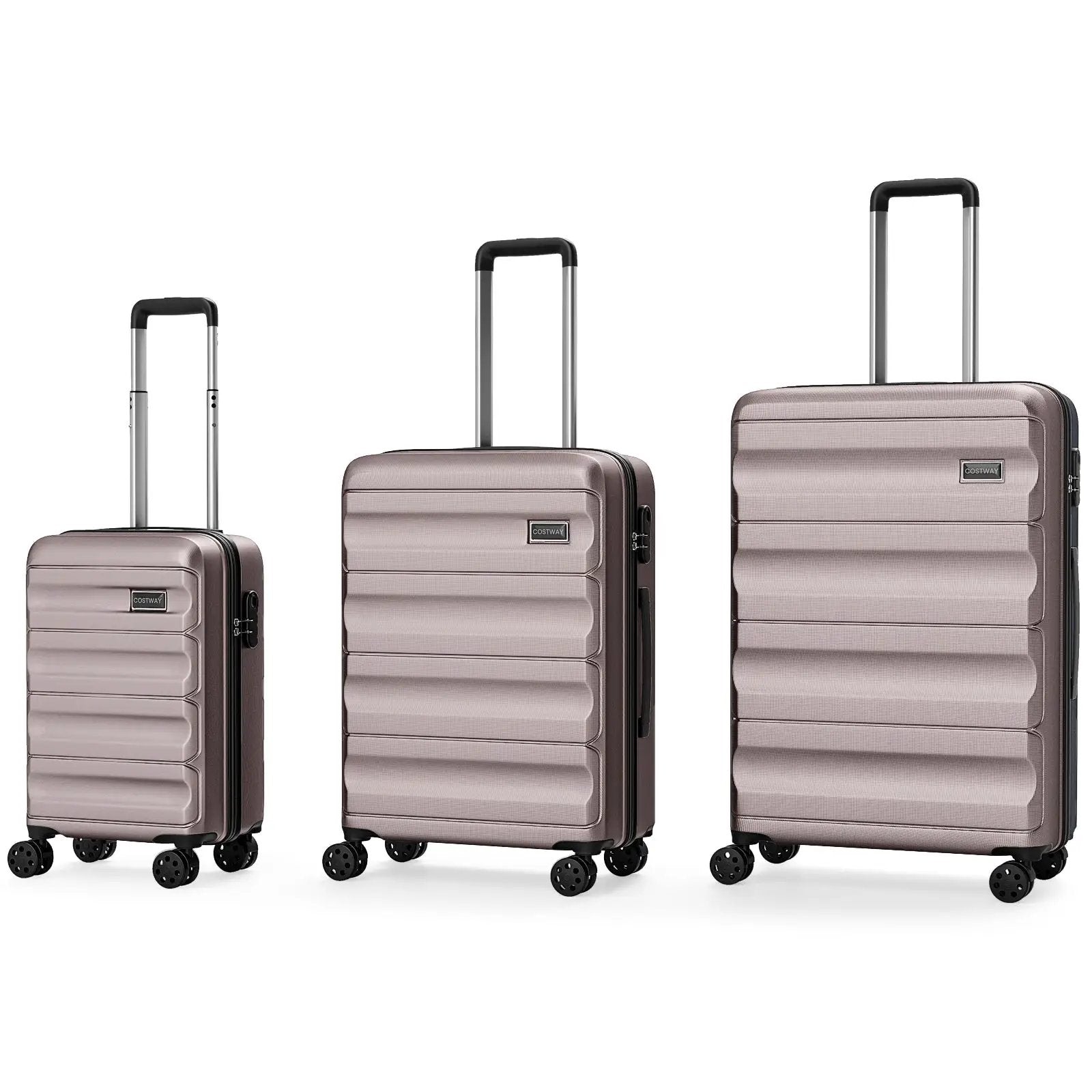 3-Piece Hardside Luggage Set 20/24/28 Inch Lightweight Hardside Suitcases by DirectDeals