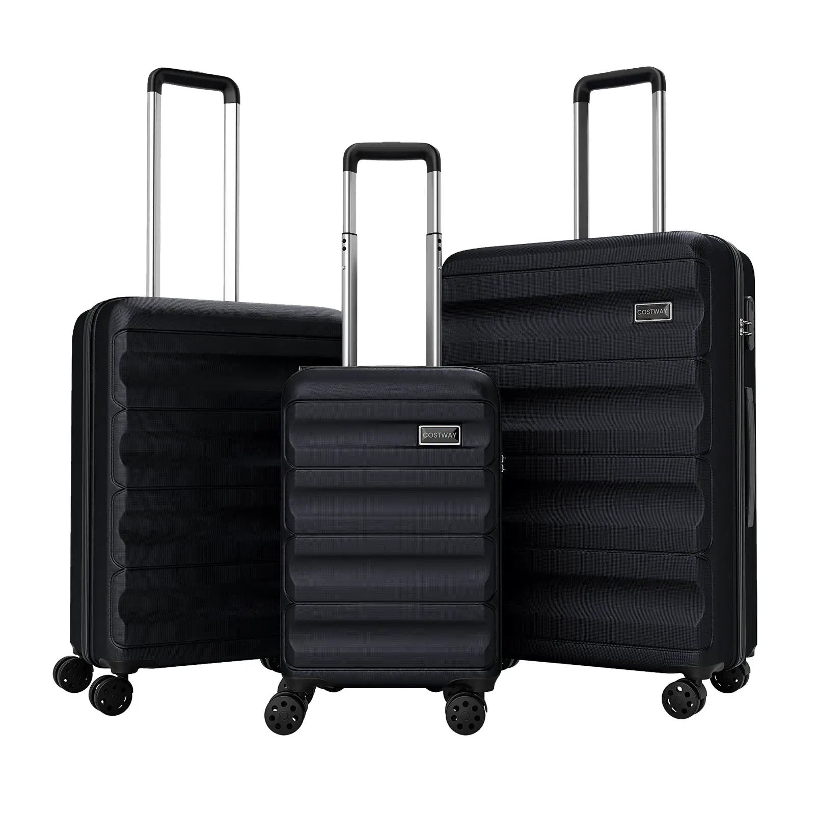 3-Piece Hardside Luggage Set 20/24/28 Inch Lightweight Hardside Suitcases by DirectDeals