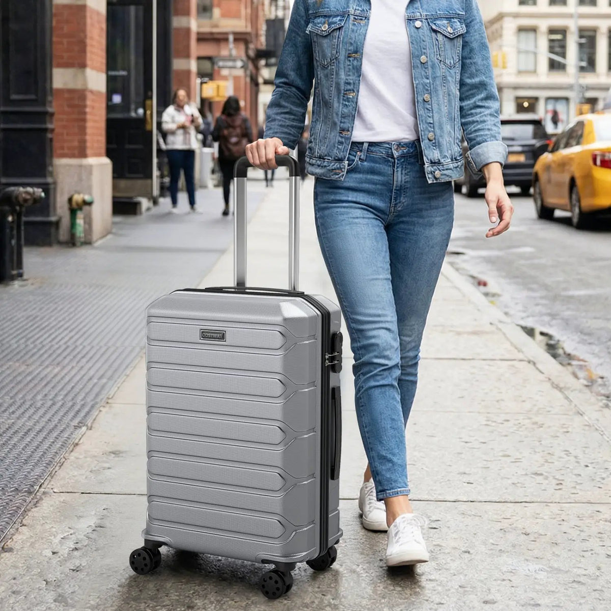 3-Piece Hardside Luggage Set Lightweight Hardside Suitcases with 8-Spinner Wheels, photo 11 of 48