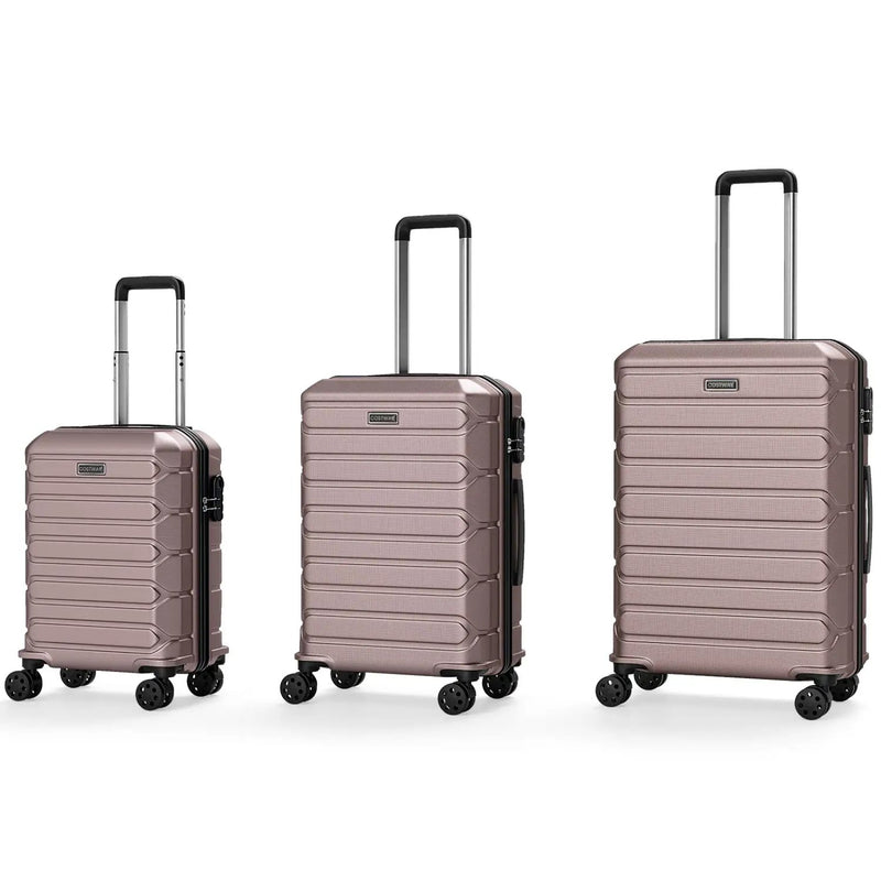 3-Piece Hardside Luggage Set Lightweight Hardside Suitcases with 8-Spinner Wheels by DirectDeals