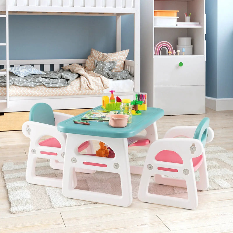 Kids Table and Chair Set with Building Blocks by DirectDeals