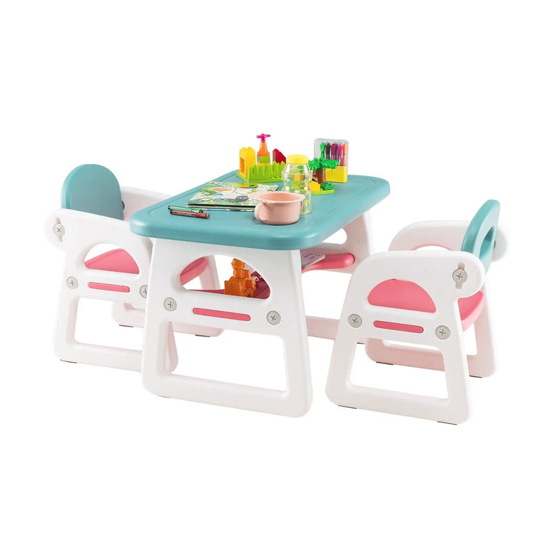 Kids Table and Chair Set with Building Blocks by DirectDeals