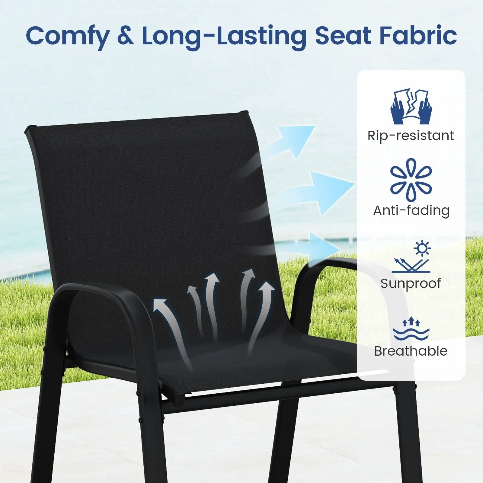 3 Piece Outdoor Bar Set with Footrest and 2-Tier Shelf by DirectDeals