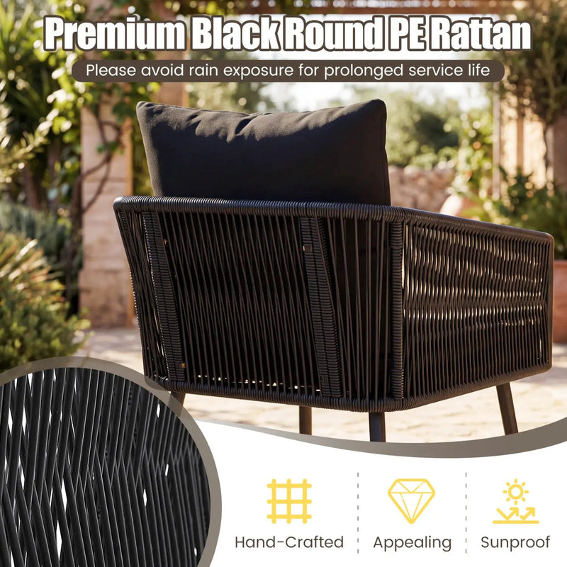 3-Piece Outdoor Furniture Set with Cushions for Porch Garden by DirectDeals