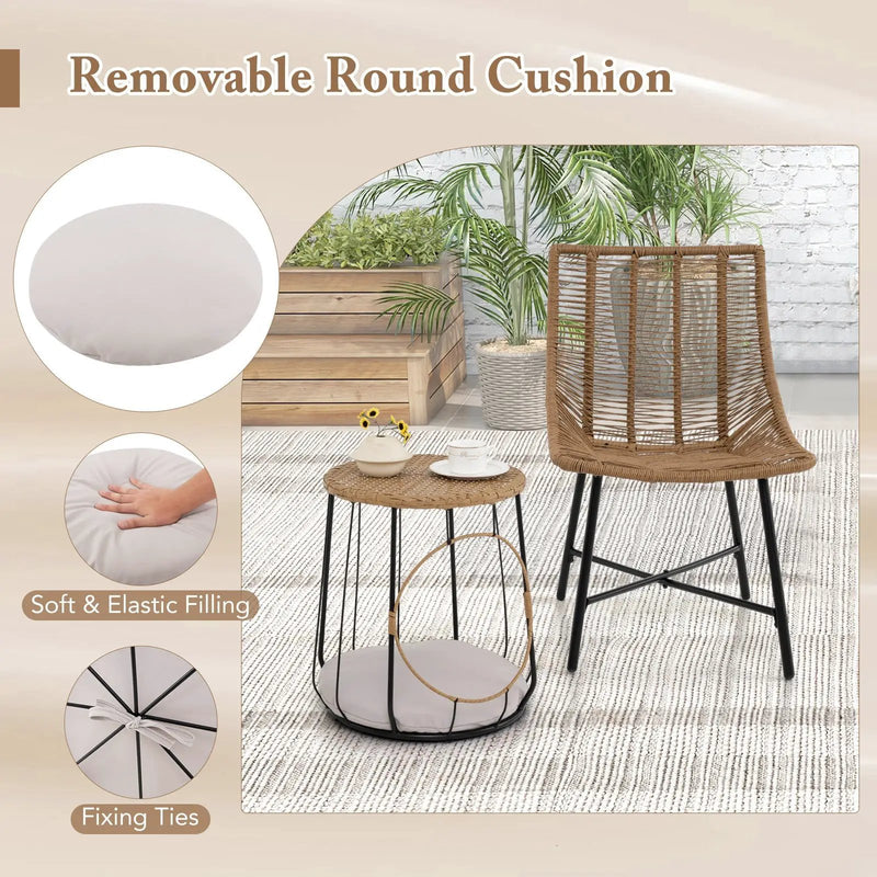 3 Piece Outdoor Furniture Set with Pet Housefor Patio Yard-Brown by DirectDeals