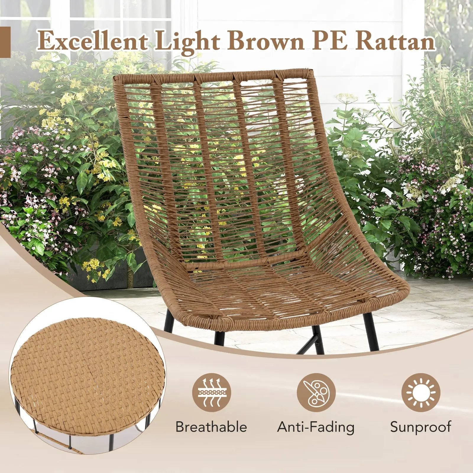 3 Piece Outdoor Furniture Set with Pet Housefor Patio Yard-Brown by DirectDeals