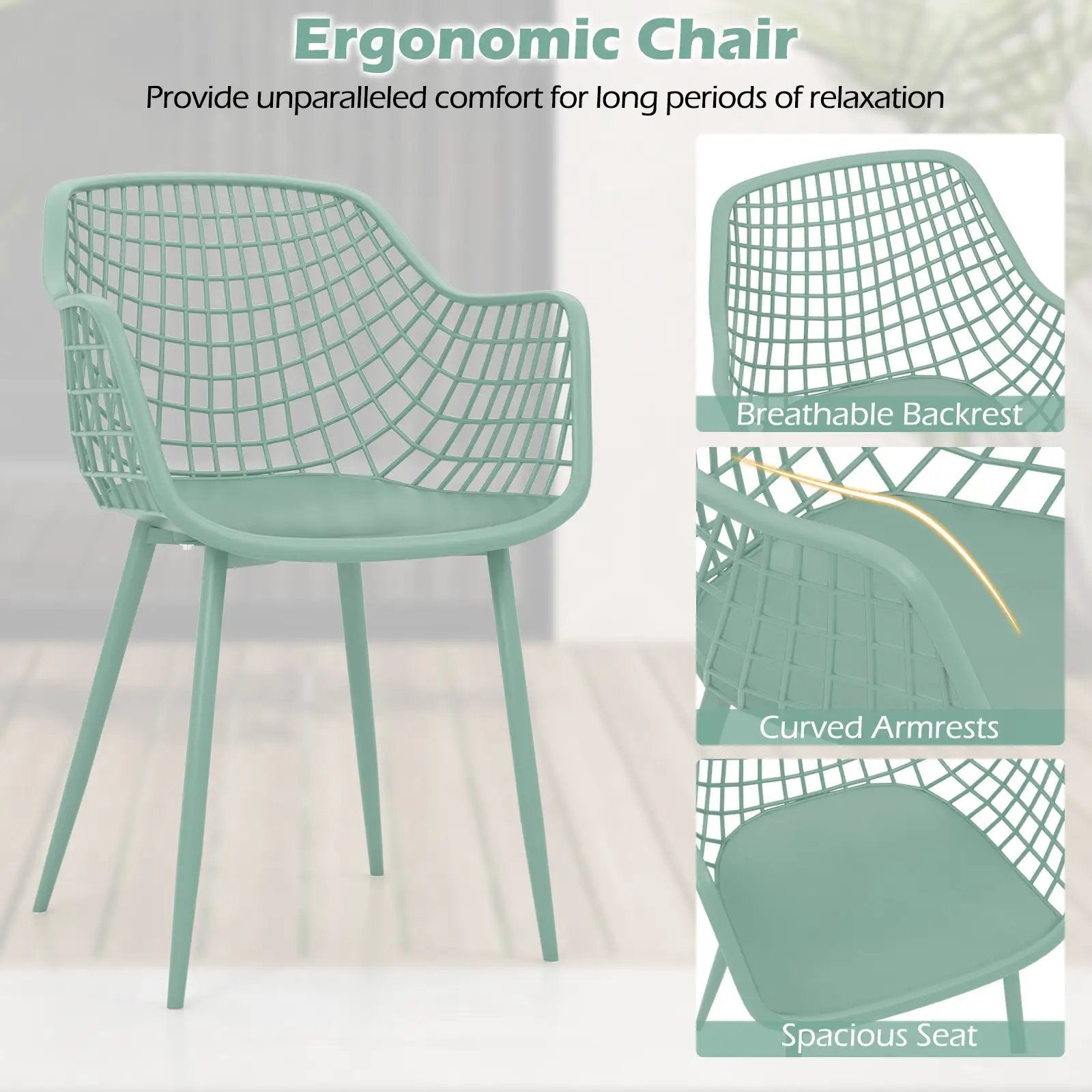3 Piece Patio Chair Set with PP Seat and Tabletop for Porch by DirectDeals