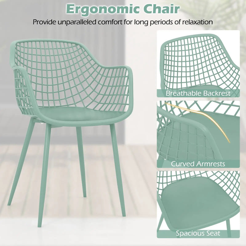 3 Piece Patio Chair Set with PP Seat and Tabletop for Porch by DirectDeals
