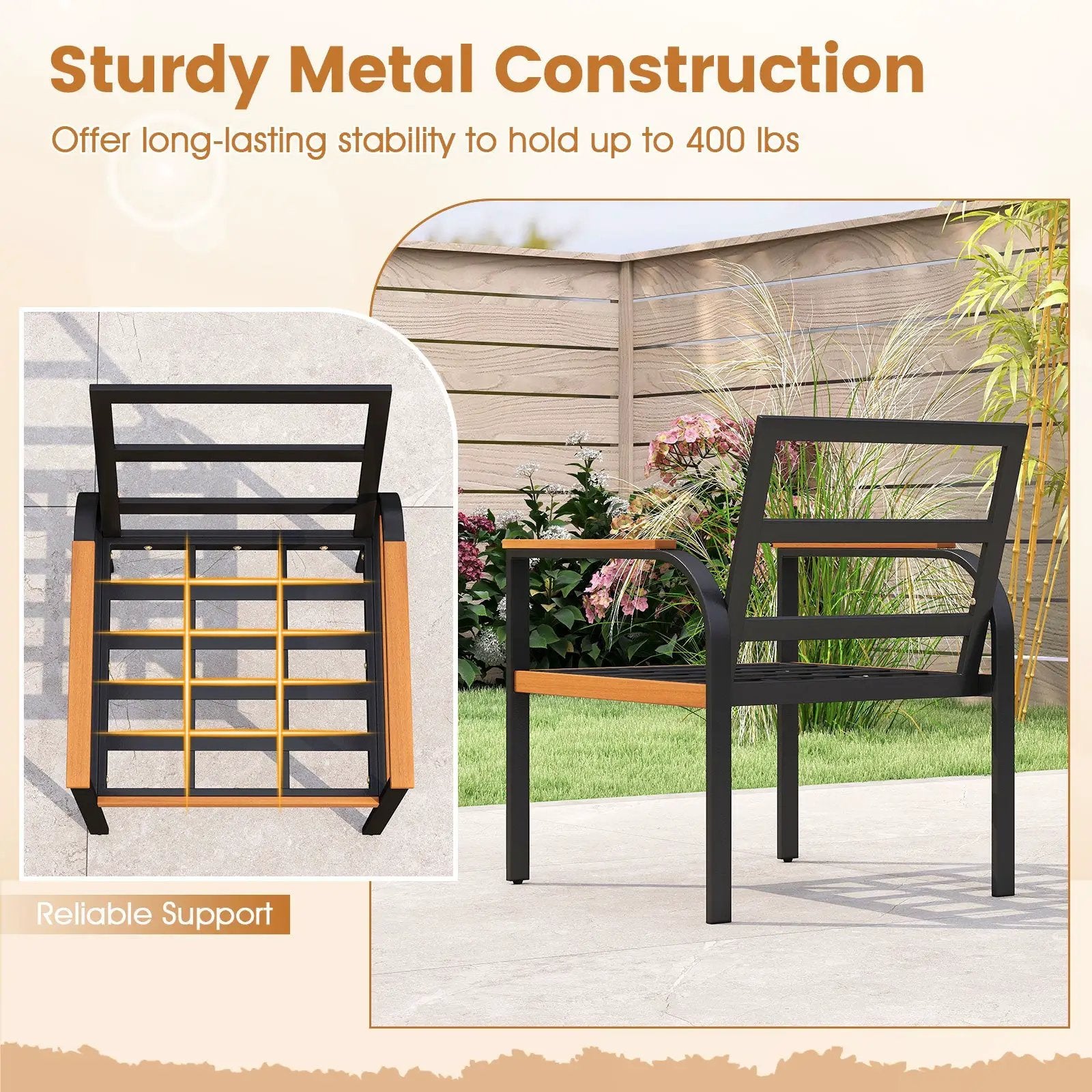 3 Piece Patio Furniture Set Outdoor Conversation Set with Coffee Table-Grey by DirectDeals