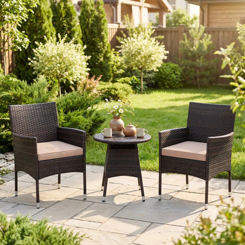 3 Piece Patio Furniture Set Outside Bistro Set for Porch by DirectDeals