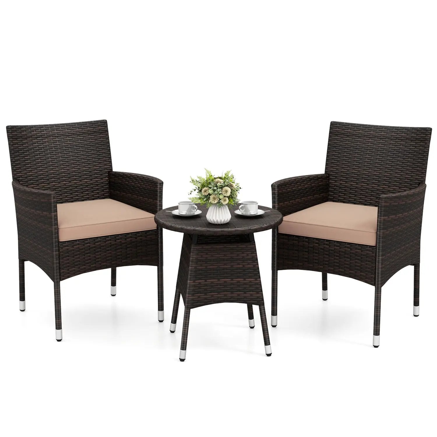 3 Piece Patio Furniture Set Outside Bistro Set for Porch by DirectDeals