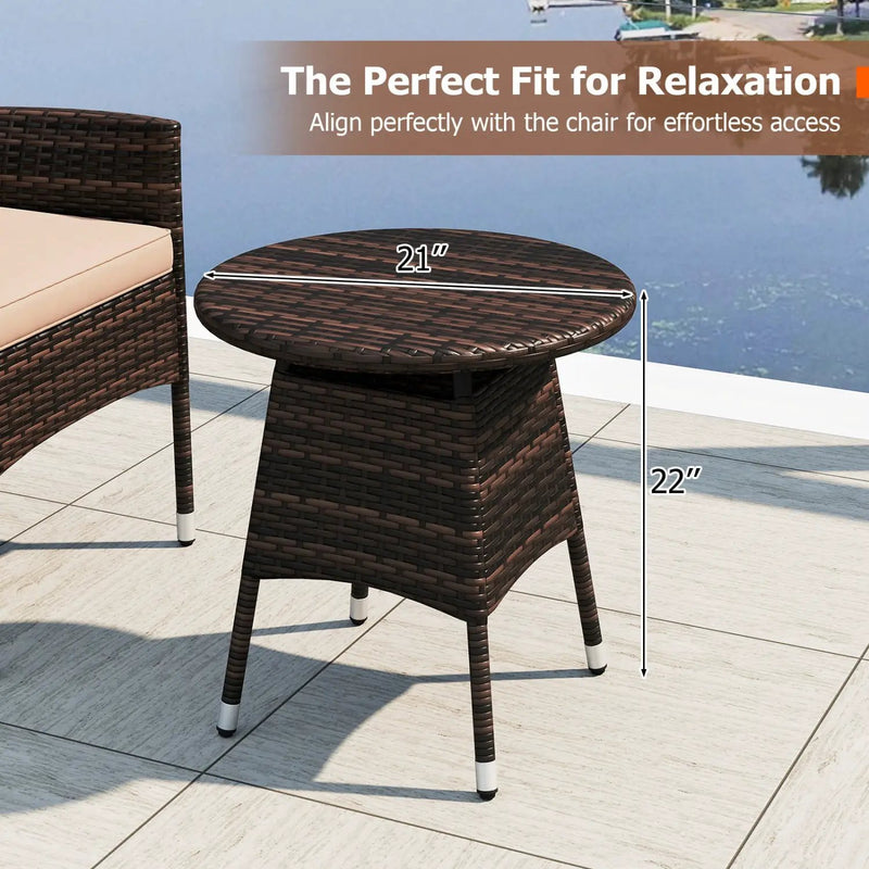 3 Piece Patio Furniture Set Outside Bistro Set for Porch by DirectDeals