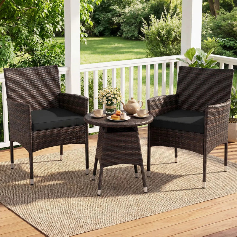 3 Piece Patio Furniture Set Outside Bistro Set for Porch by DirectDeals