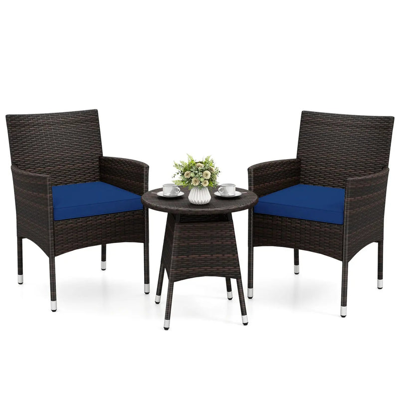 3 Piece Patio Furniture Set Outside Bistro Set for Porch by DirectDeals