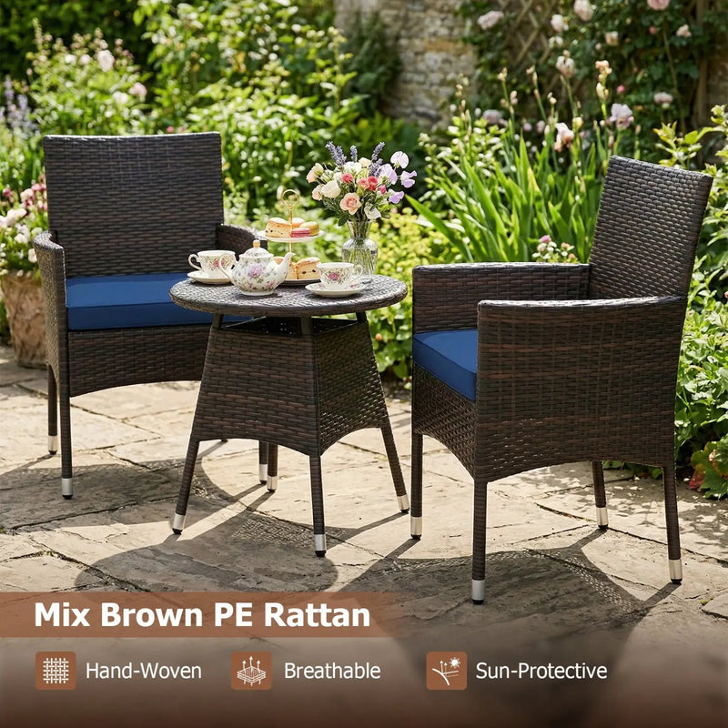 3 Piece Patio Furniture Set Outside Bistro Set for Porch by DirectDeals