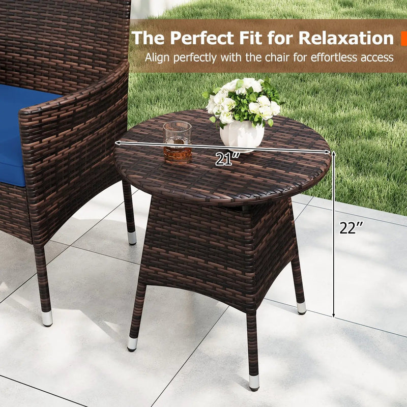 3 Piece Patio Furniture Set Outside Bistro Set for Porch by DirectDeals