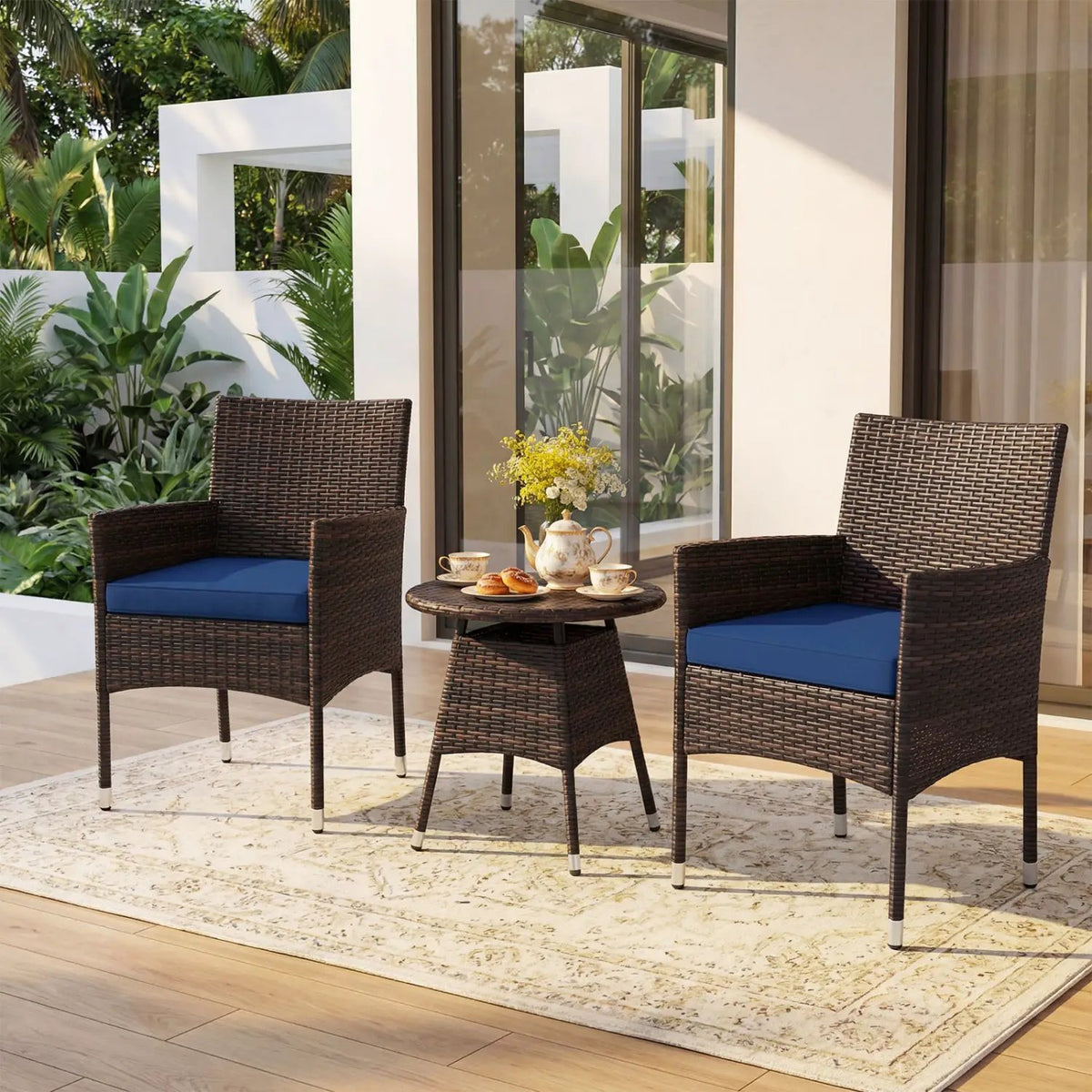 3 Piece Patio Furniture Set Outside Bistro Set for Porch, photo 15 of 24