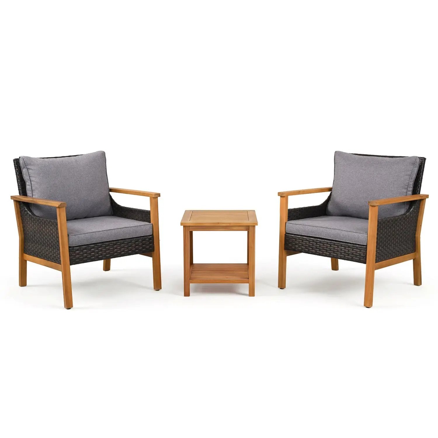3-Piece Patio Dining Set with Cushions and Side Table by DirectDeals