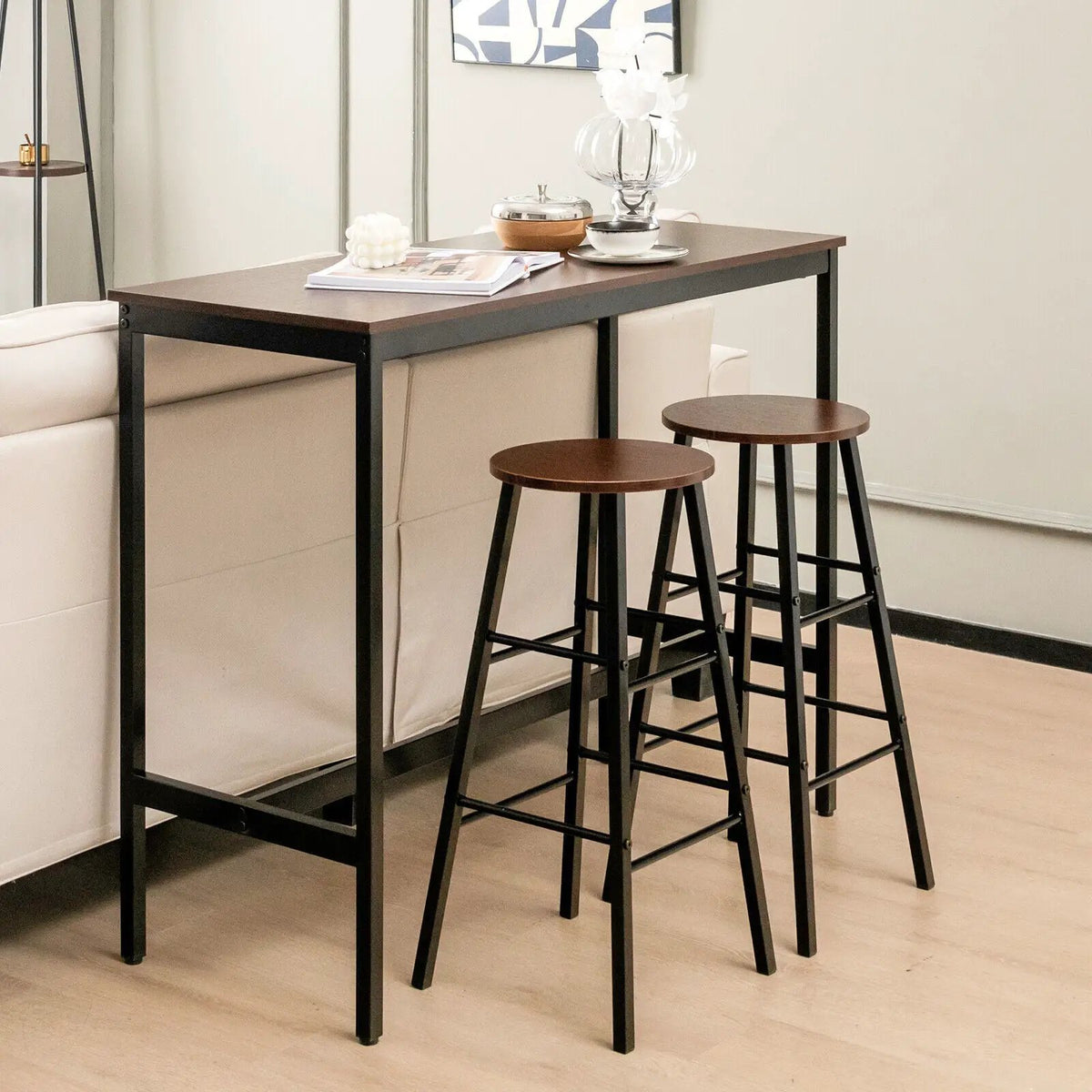 3 Piece Pub Table and Stools Kitchen Dining Set by DirectDeals
