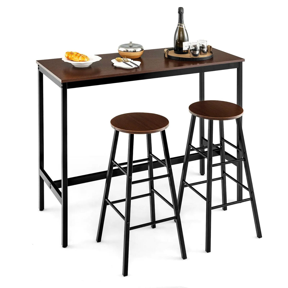 3 Piece Pub Table and Stools Kitchen Dining Set by DirectDeals