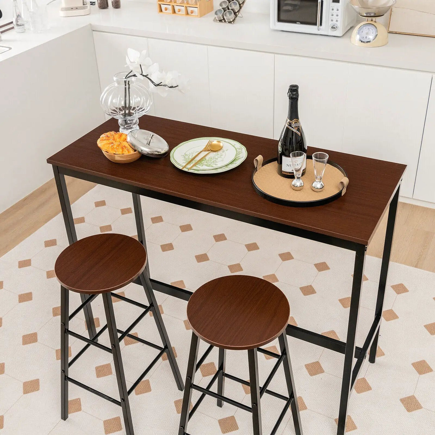 3 Piece Pub Table and Stools Kitchen Dining Set by DirectDeals