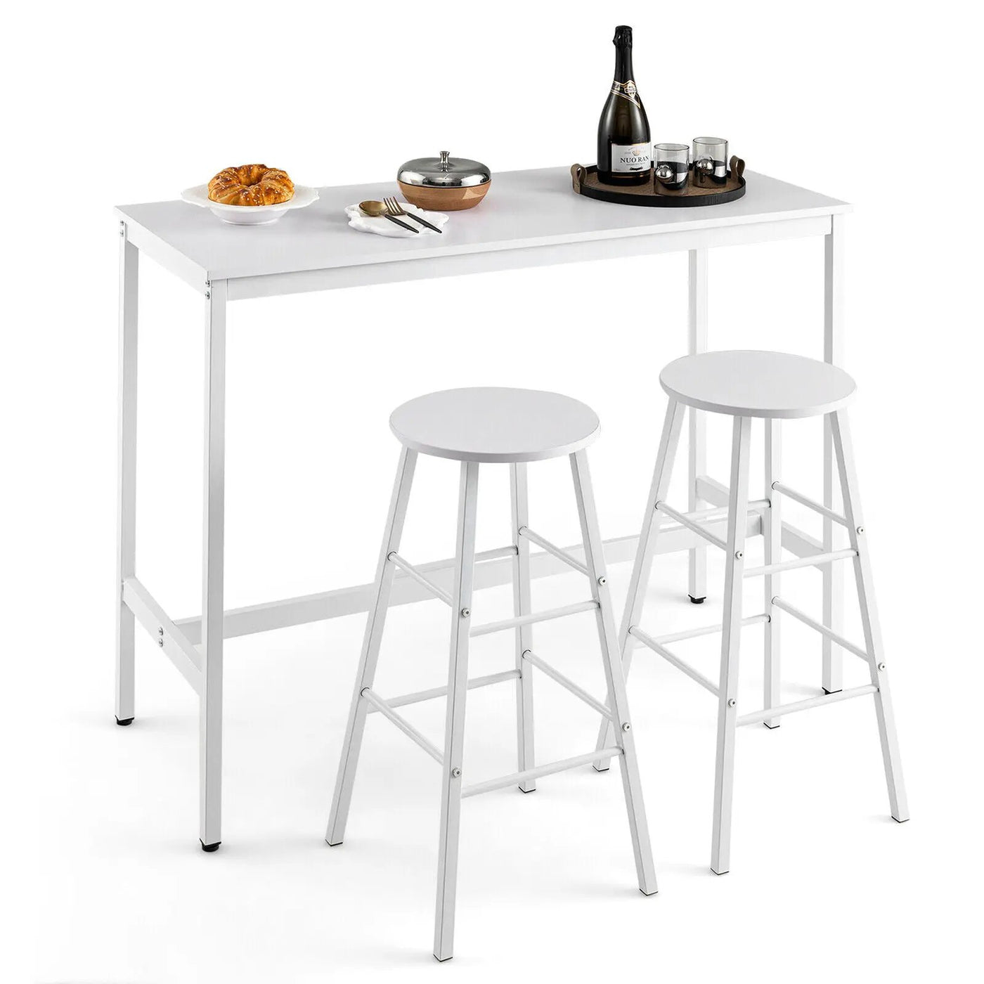 3 Piece Pub Table and Stools Kitchen Dining Set by DirectDeals
