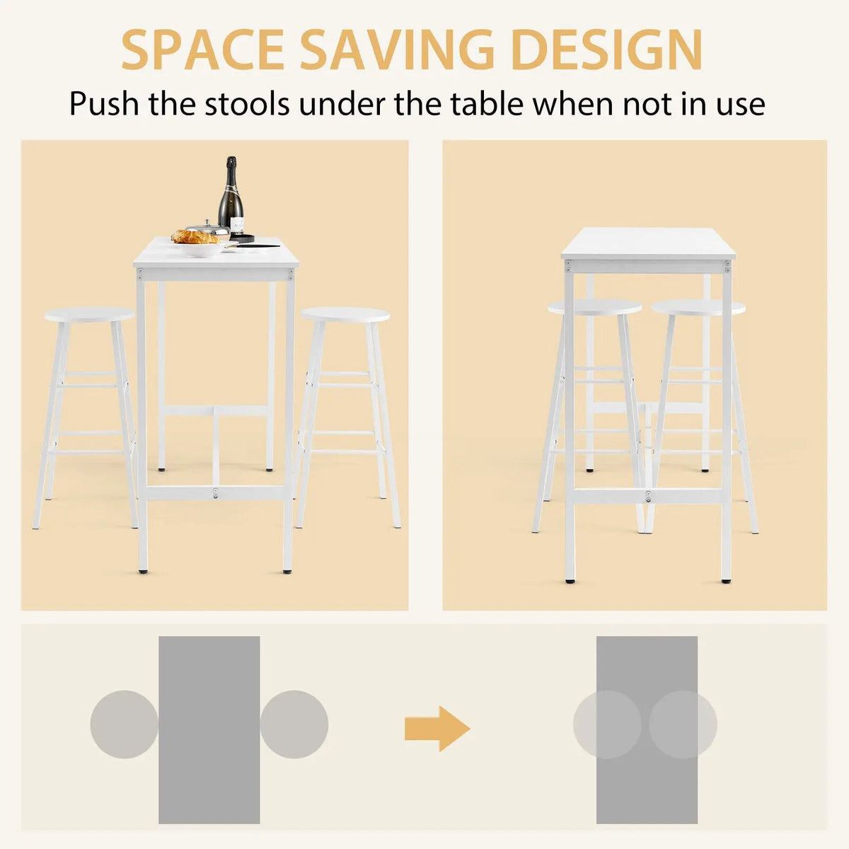 3 Piece Pub Table and Stools Kitchen Dining Set by DirectDeals