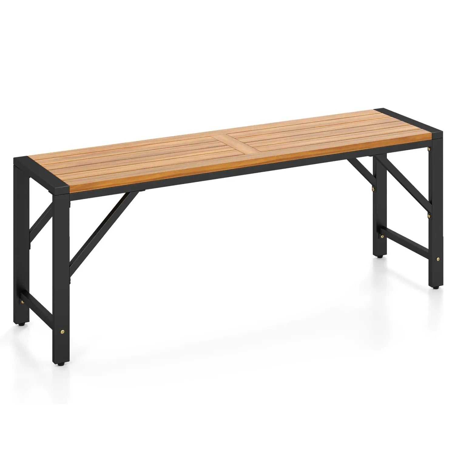 Acacia Wood Outdoor Bench 47.5" with Slatted Seat by DirectDeals