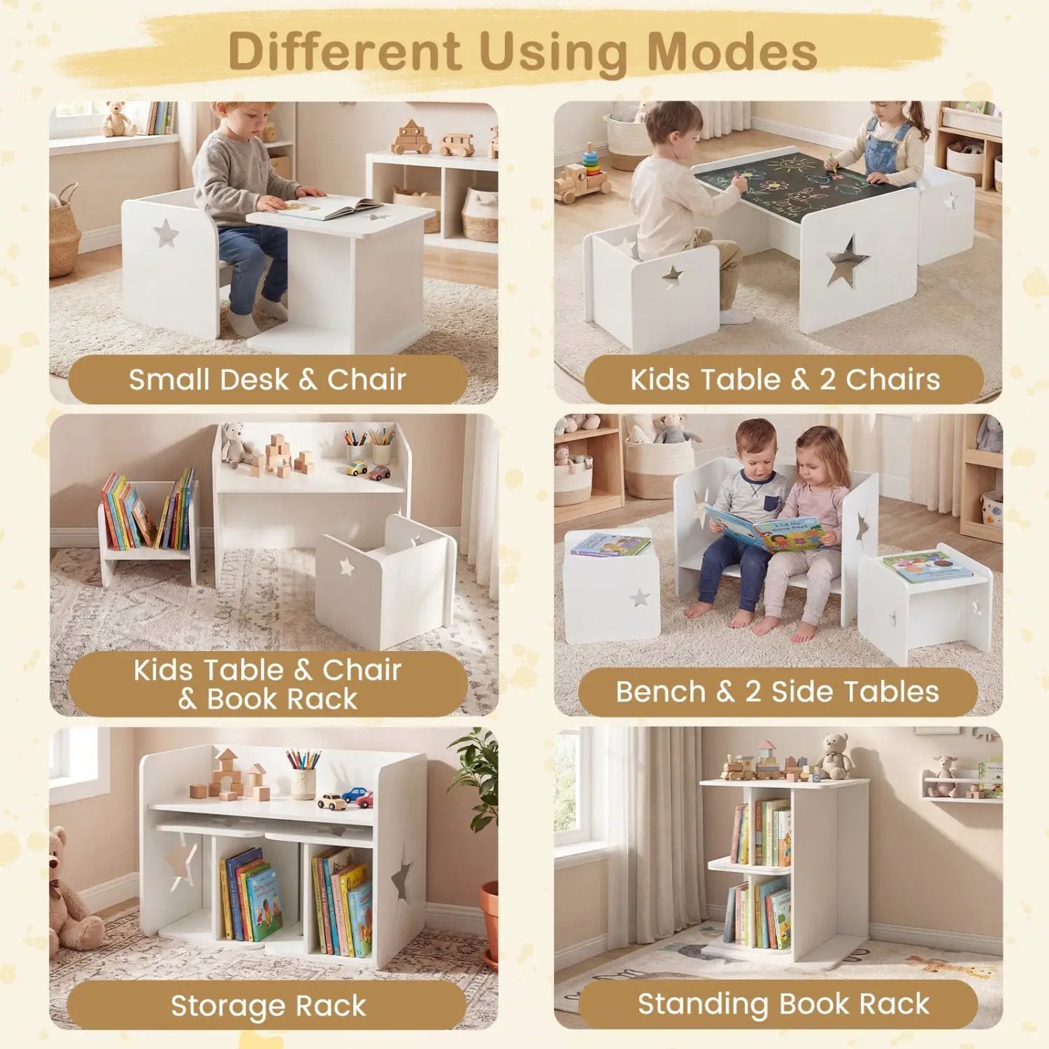 3 Pieces Kids Table and Chair Set Space-saving Toddler Table and 2 Chairs by DirectDeals