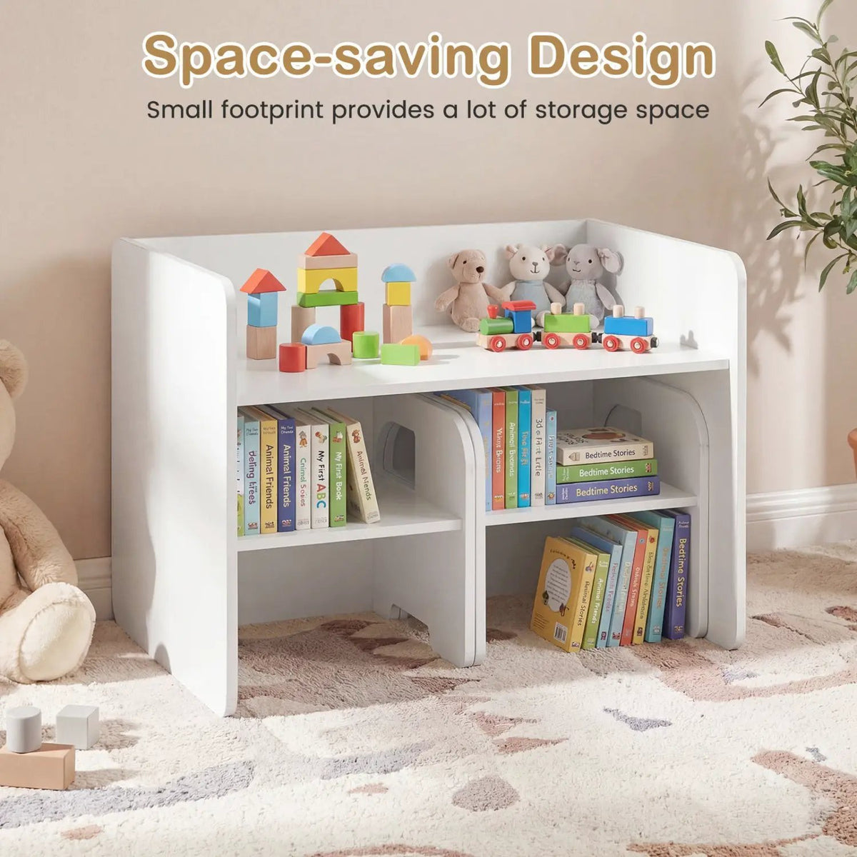 3 Pieces Kids Table and Chair Set with Space-saving Toddler Table and 2 Chairs, photo 8 of 16
