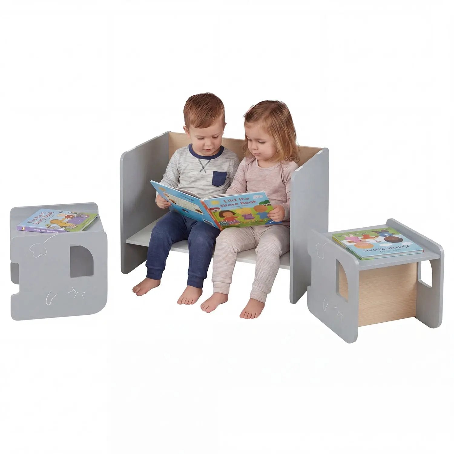 3 Pieces Kids Table and Chair Set with Space-saving Toddler Table and 2 Chairs by DirectDeals