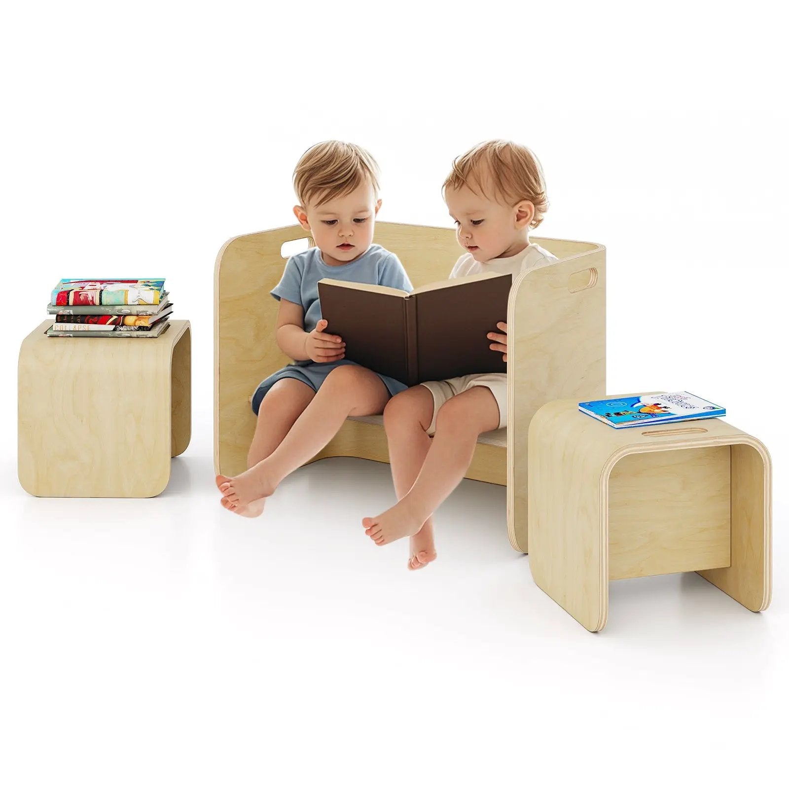3 Pieces Kids Wooden Table and Chair Set by DirectDeals