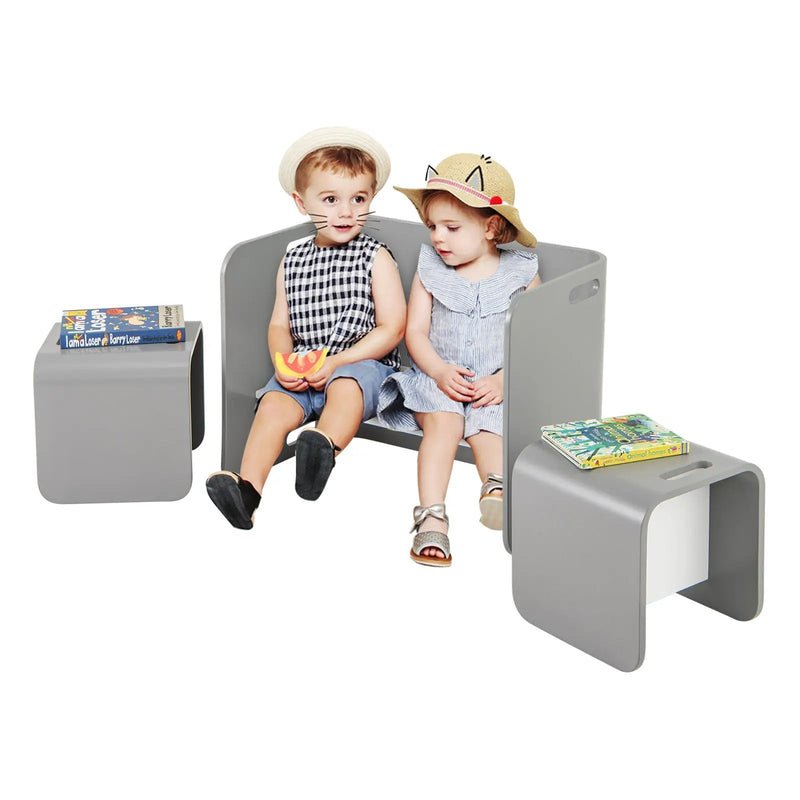 3 Pieces Kids Wooden Table and Chair Set by DirectDeals
