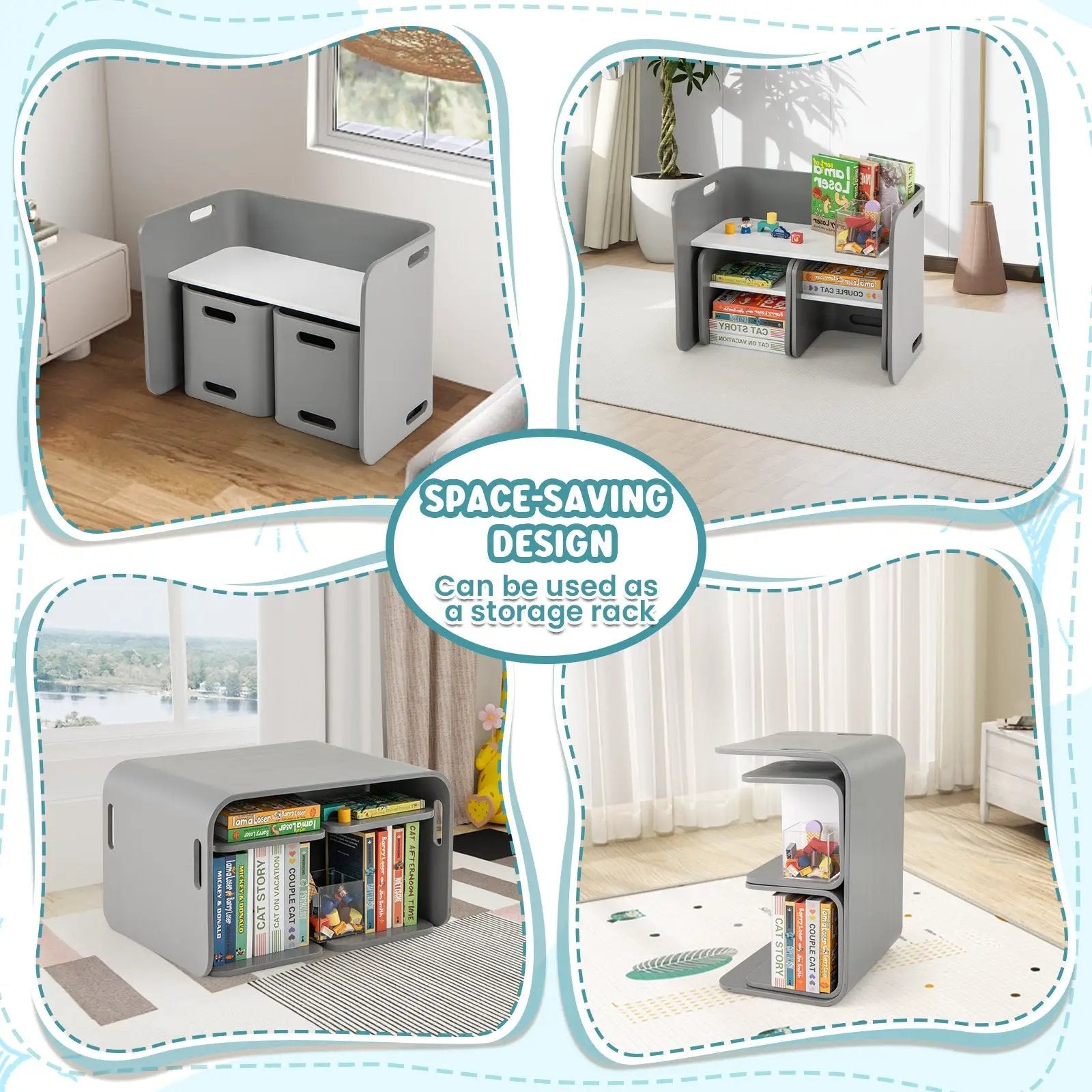 3 Pieces Kids Wooden Table and Chair Set by DirectDeals