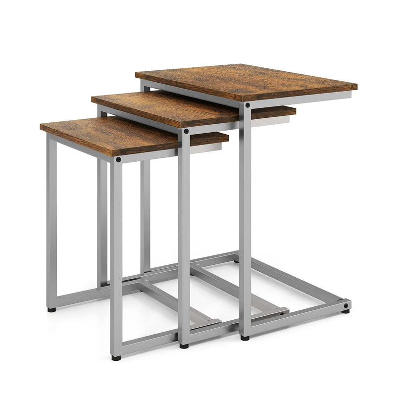 3 Pieces Multifunctional Coffee End Table Set by DirectDeals