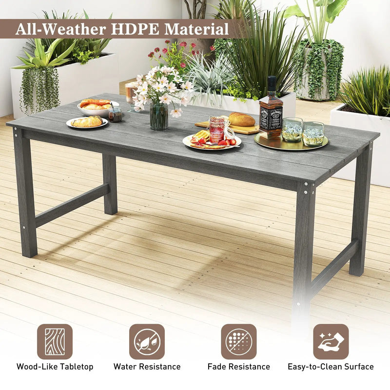 3 Pieces Outdoor Dining Table Set with 2 Benches by DirectDeals