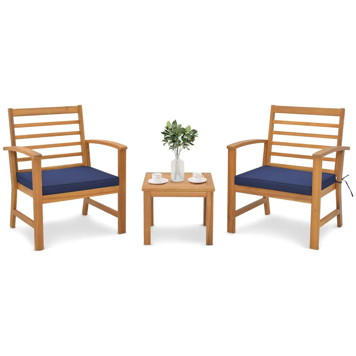 3 Pieces Outdoor Furniture Set with Soft Seat Cushions, photo 9 of 10