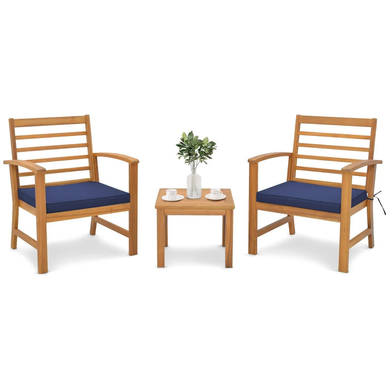 3 Pieces Outdoor Furniture Set with Soft Seat Cushions by DirectDeals