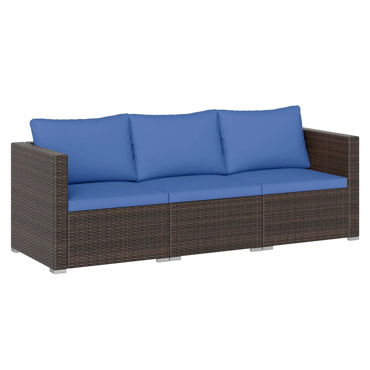 3 Pieces Patio Sectional Sofa Set with Soft Cushions, photo 7 of 24