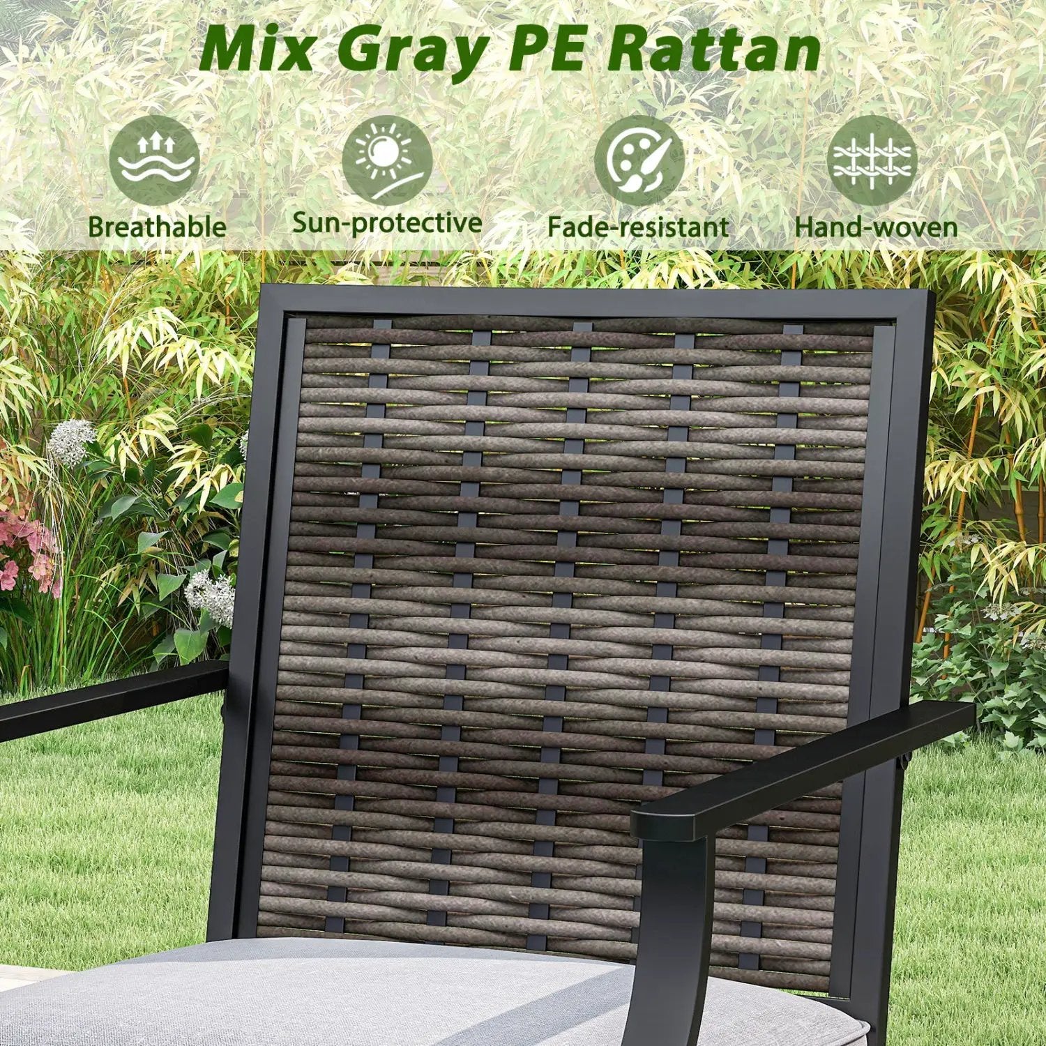 3 Pieces Outdoor Swivel Bar Set High Top Patio Bar Table and Rattan Wicker Chairs by DirectDeals